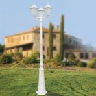 Lâmpada de rua estilo vintage 3 luzes em alumínio e vidro feitas na Itália - Terella Viadurini