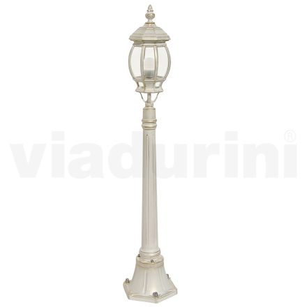 Lâmpada de rua estilo vintage em alumínio branco fabricado na Itália - Dodo Viadurini