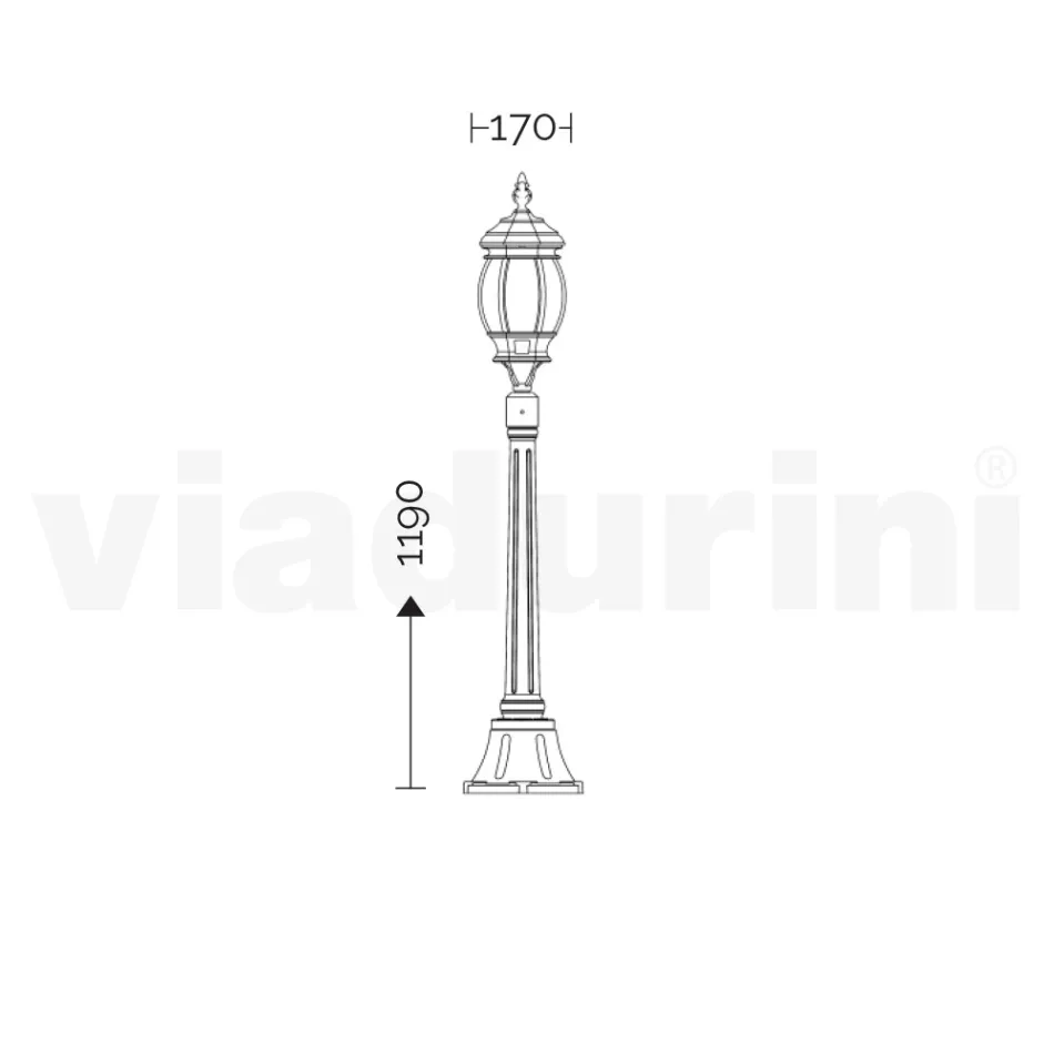 Lâmpada de rua estilo vintage em alumínio branco fabricado na Itália - Dodo Viadurini