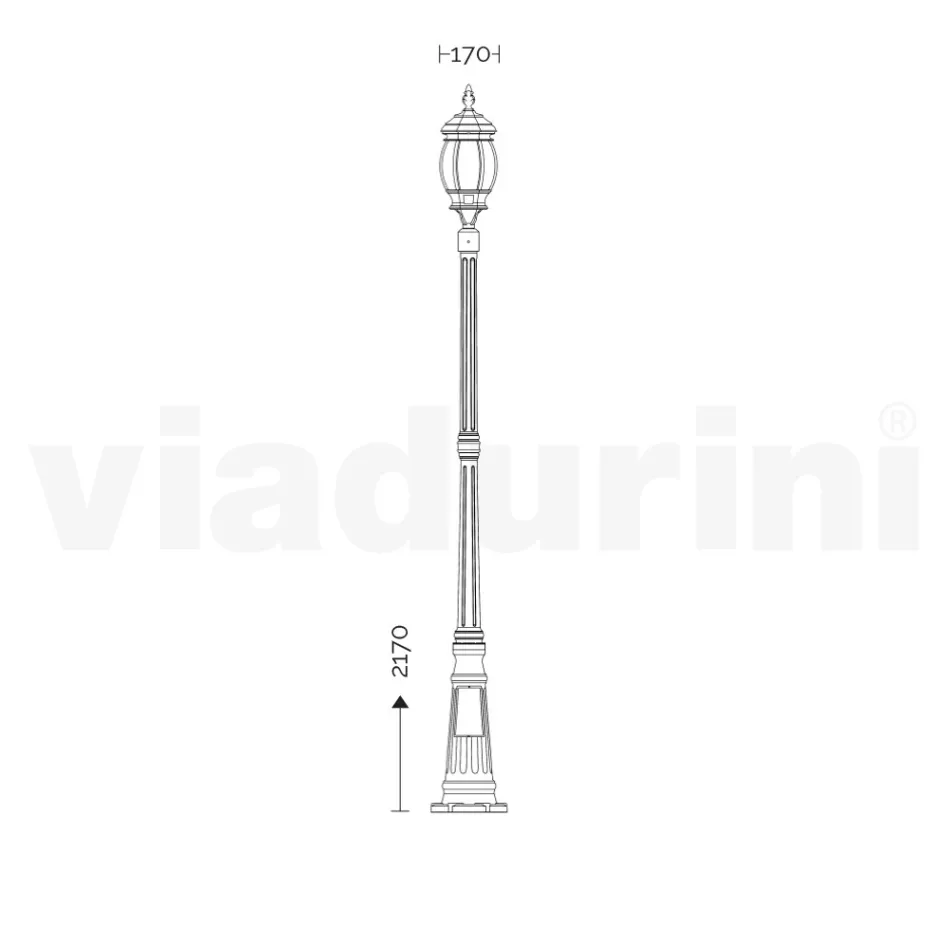 Lâmpada de rua estilo vintage em alumínio branco fabricado na Itália - Dodo Viadurini