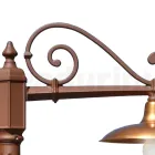 Lâmpada de rua estilo vintage em alumínio corten e latão fabricado na Itália - Adela Viadurini