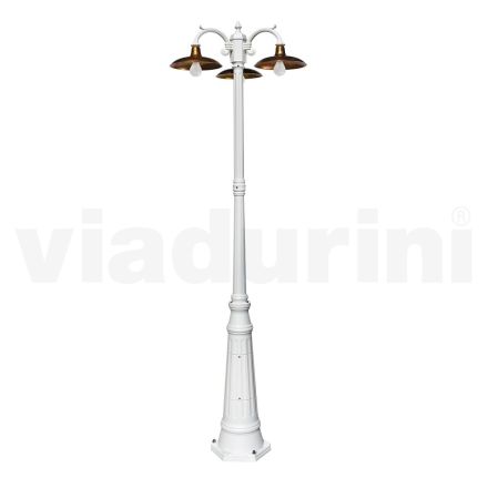 Lâmpada Vintage com 3 Luzes em Alumínio e Latão Fabricado na Itália - Adela Viadurini