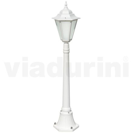 Lâmpada externa vintage em alumínio branco fabricado na Itália - Terella Viadurini