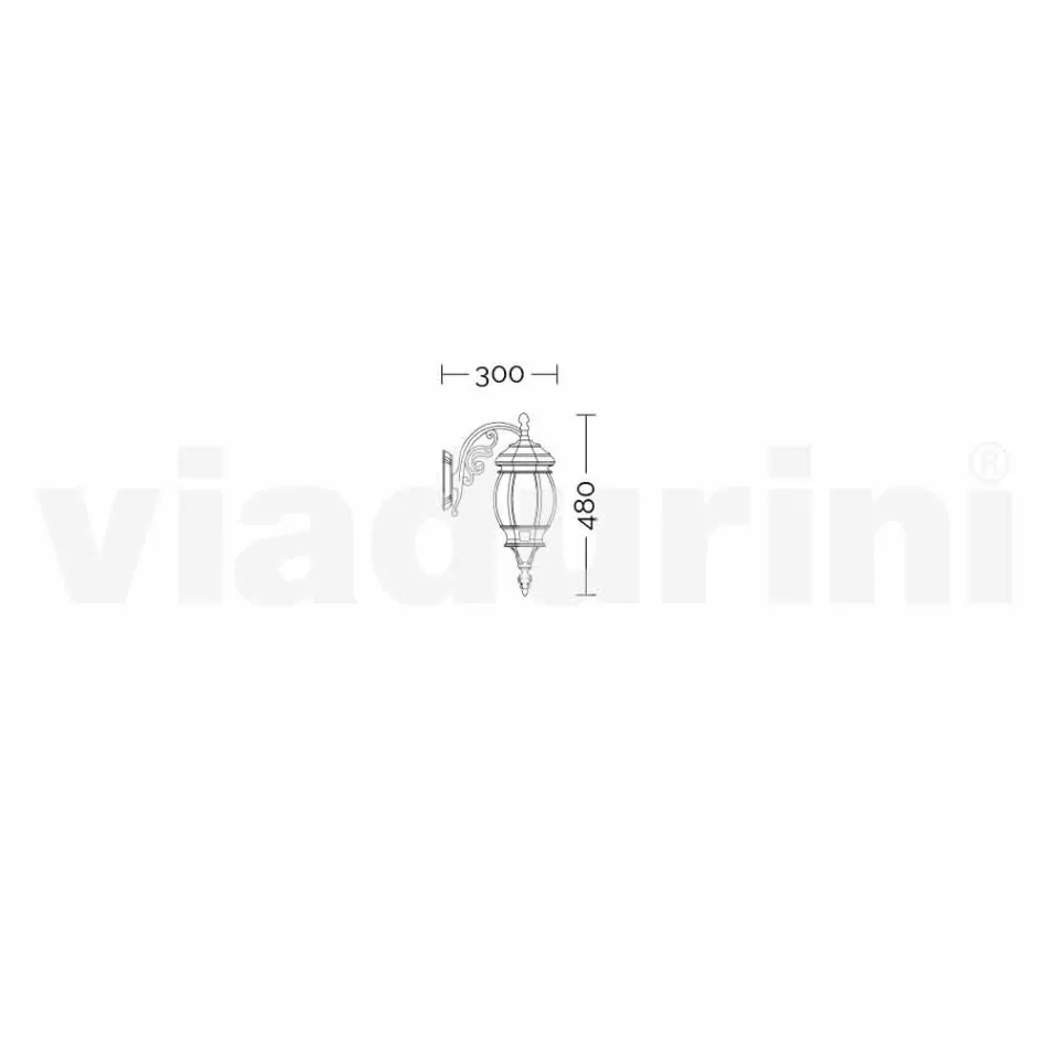 Anika, uma lanterna de jardim de parede feita de alumínio produzido na Itália Viadurini