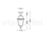 Lanterna de teto de jardim em alumínio antracite e vidro jateado - Elric Viadurini