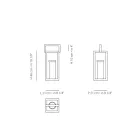 Lanterna externa com estrutura de alumínio preto fabricada na Itália - Eve Viadurini