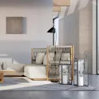 Lanterna externa com estrutura de alumínio preto fabricada na Itália - Eve Viadurini