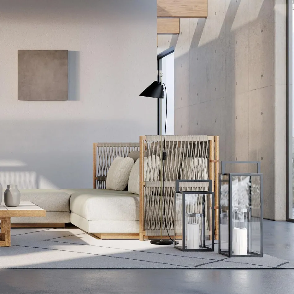 Lanterna externa com estrutura de alumínio preto fabricada na Itália - Eve Viadurini