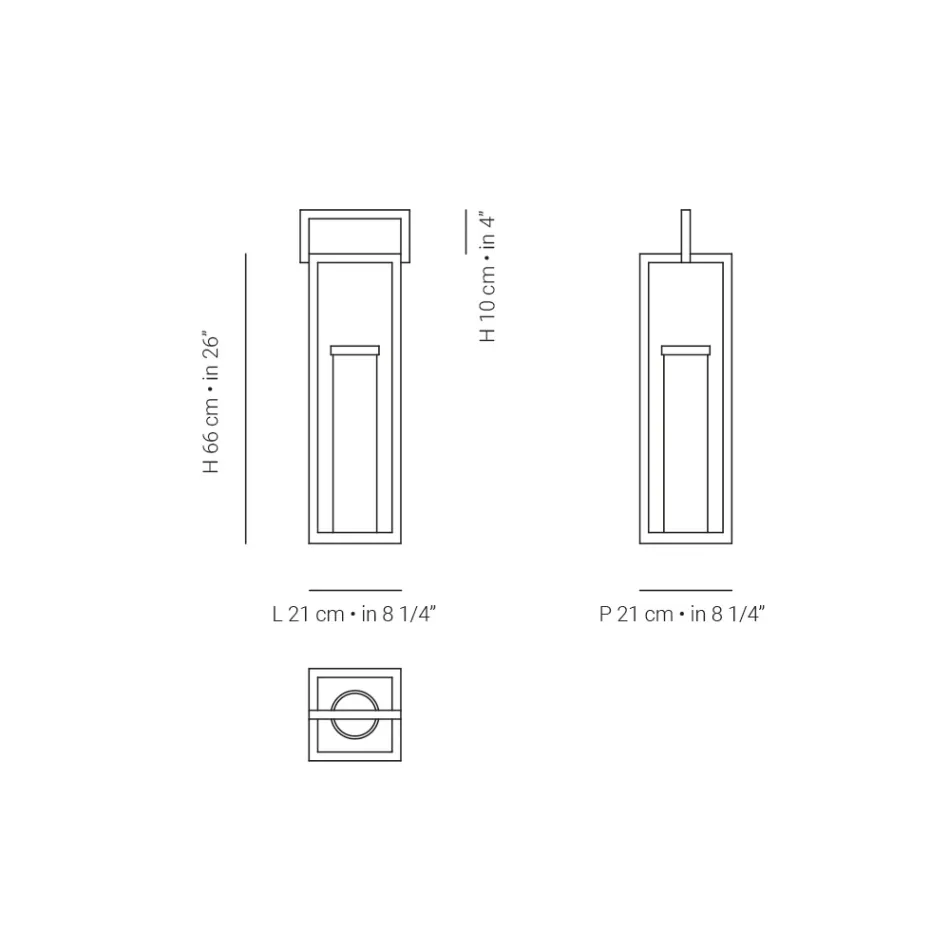 Lanterna externa com estrutura de alumínio preto fabricada na Itália - Eve Viadurini