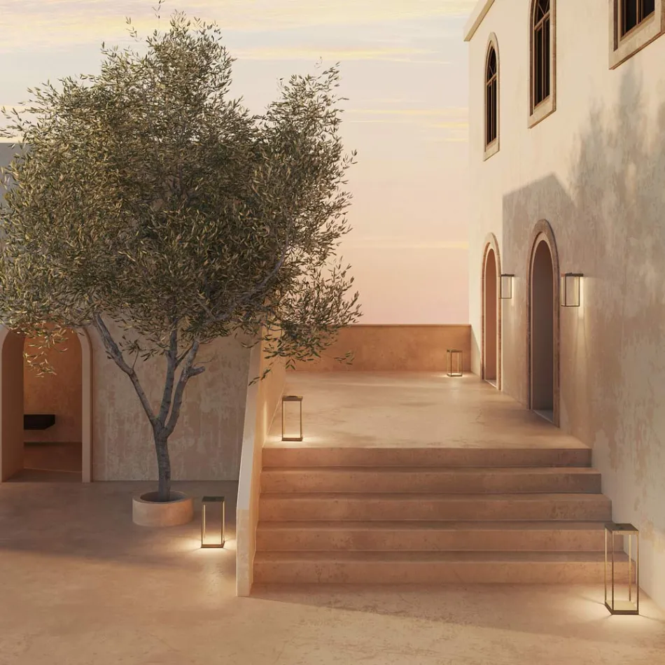 Lanterna externa feita de latão fabricada na Itália - ensolarada Viadurini