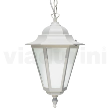 Lanterna externa vintage em alumínio branco fabricado na Itália - Terella Viadurini