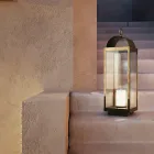 Lanterna de jardim à terra com vela Il Fanale Viadurini