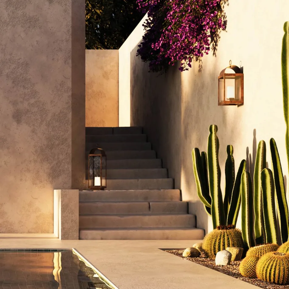 Il Fanale lanterna de parede ao ar livre de ferro ou latão Viadurini