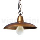 Lanterna externa vintage em alumínio e latão fabricado na Itália - Adela Viadurini