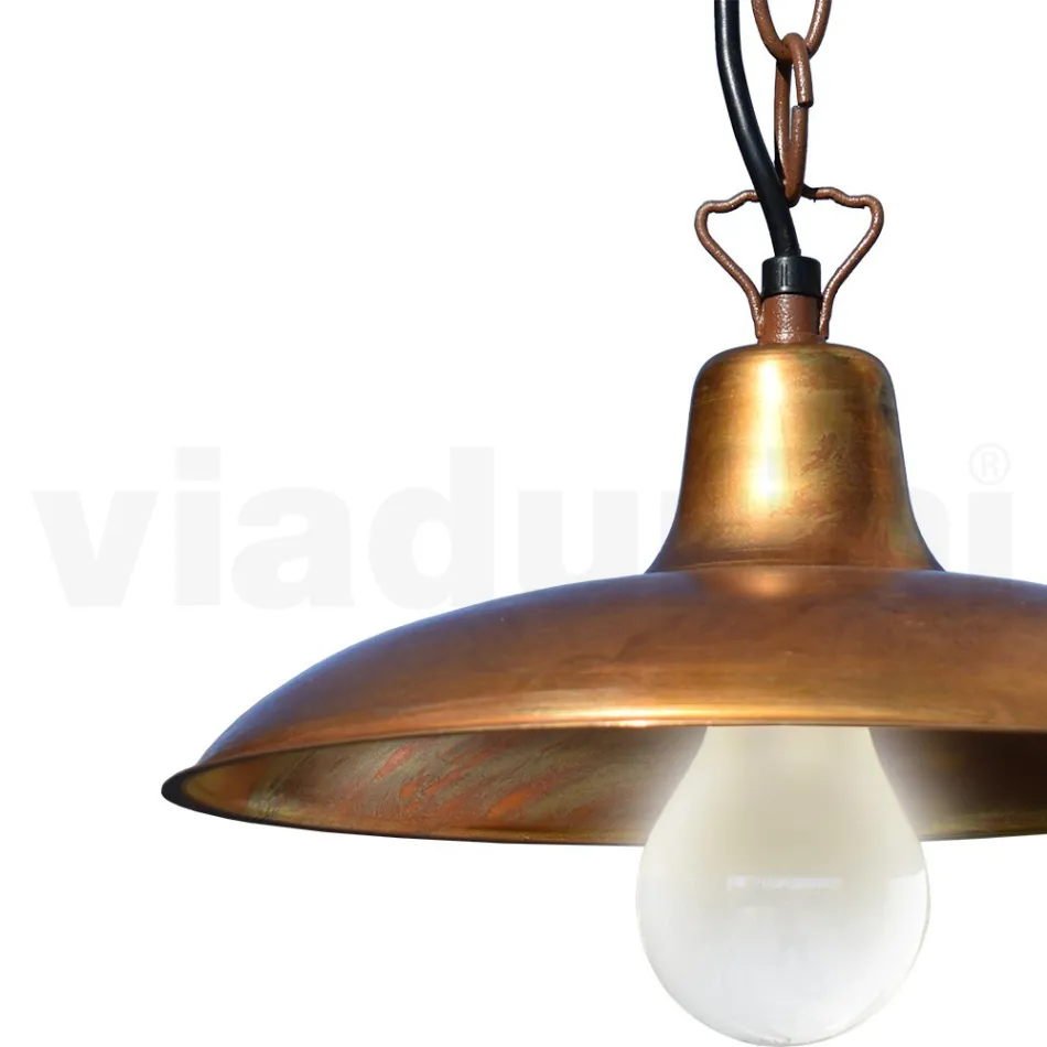 Lanterna externa vintage em alumínio e latão fabricado na Itália - Adela Viadurini