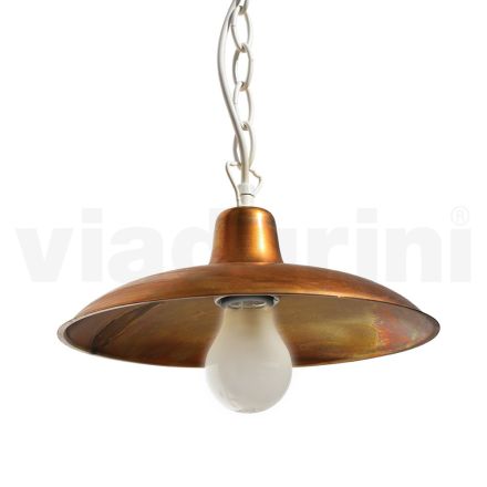Lanterna externa vintage em alumínio e latão fabricado na Itália - Adela Viadurini