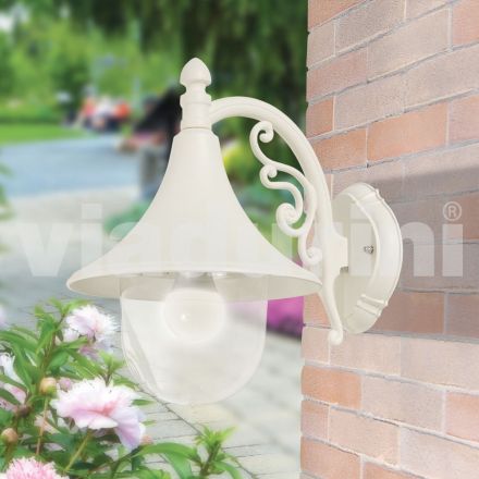 Lanterna de parede para jardim em alumínio branco fabricada na Itália, Anusca Viadurini