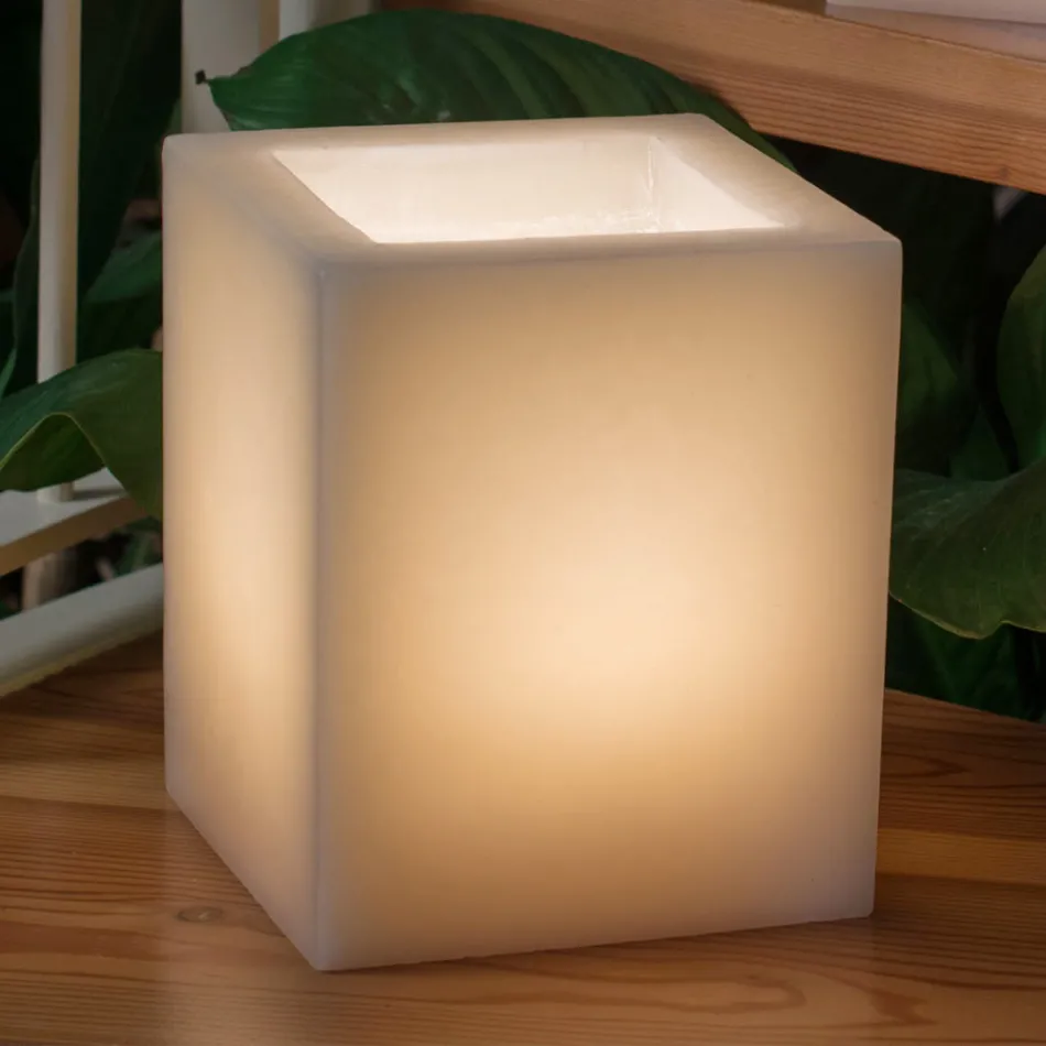 Lanterna Perfumada em Cera Efeito Riscado com Tealight Made in Italy - Famme Viadurini