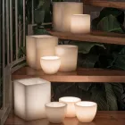 Lanterna Perfumada em Cera Efeito Riscado com Tealight Made in Italy - Famme Viadurini