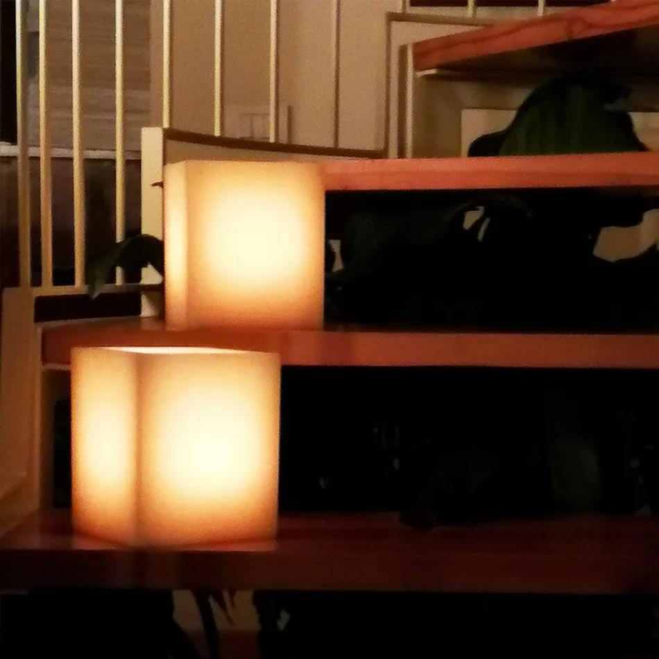 Lanterna Perfumada em Cera Efeito Riscado com Tealight Made in Italy - Famme Viadurini