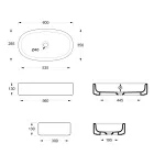 Lavatório de cerâmica de bancada 60x35 cm em várias cores, fabricado na Itália - Menina Viadurini