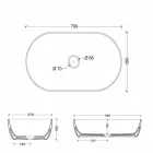 Lavatório de bancada cerâmico 70x35cm feito na Itália Star, design moderno Viadurini