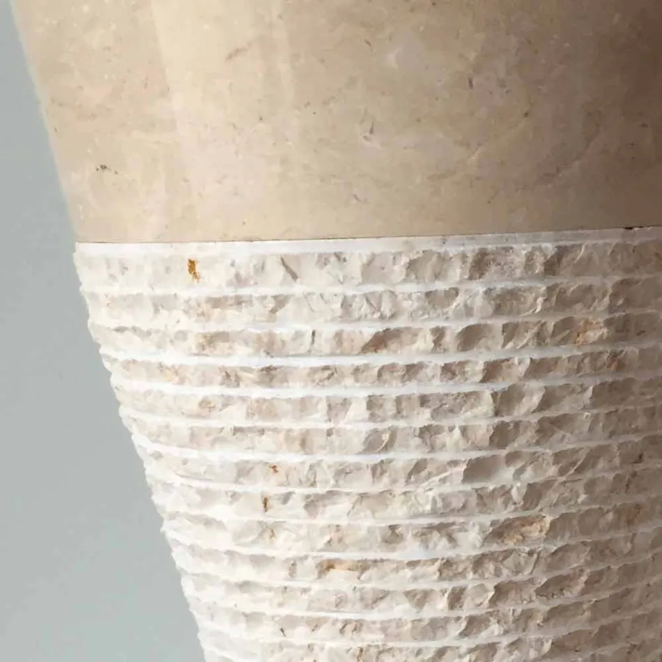 Lavatório de coluna branca em pedra natural Iris, peça única Viadurini