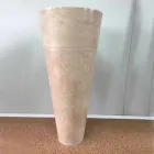 Igor lavatório de pedestal cônico branco pintado à mão, brilhante Viadurini