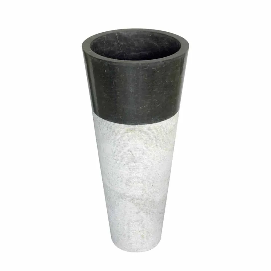 Lavatório Coluna Pedra Cônica Natural Preto Raja Viadurini