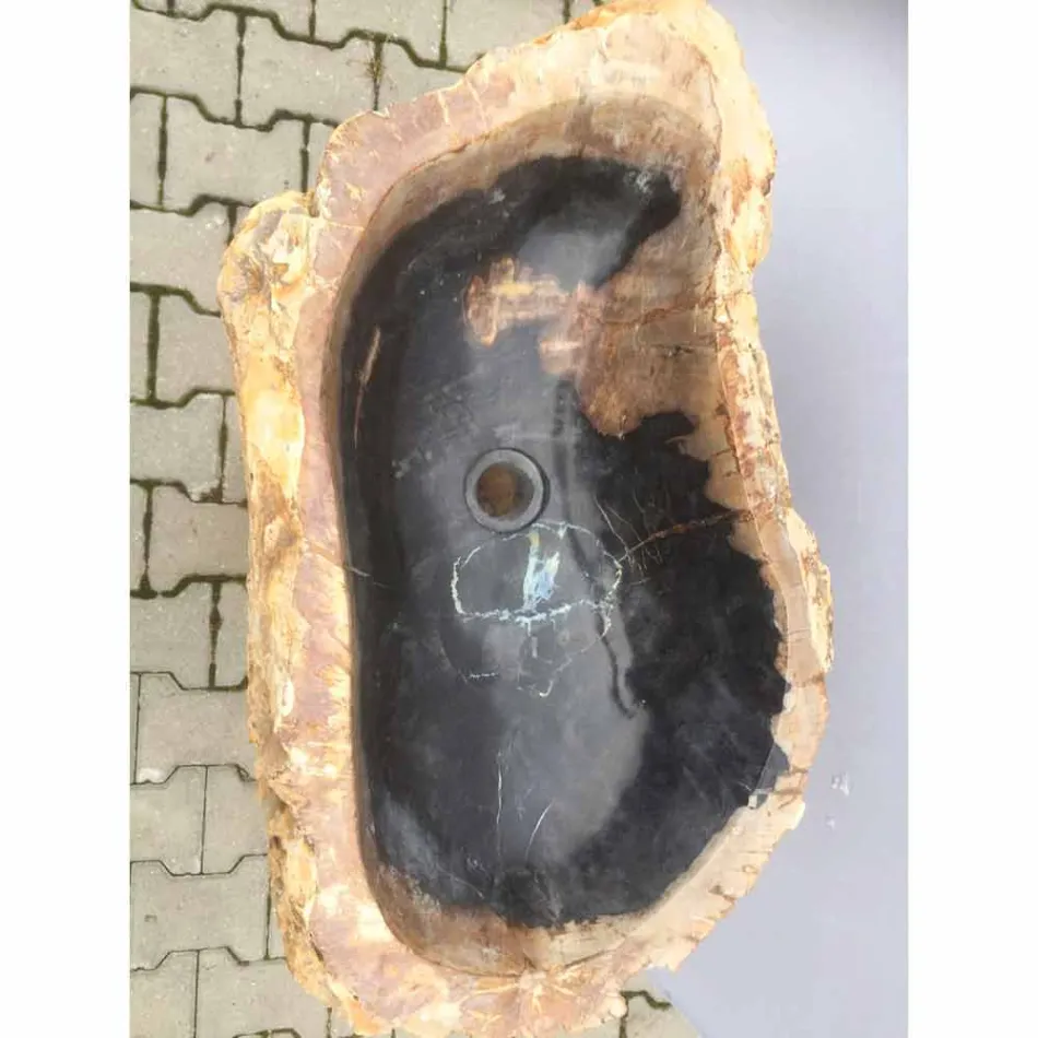 Pia de pedestal design em pedra natural Ley, feito à mão Viadurini