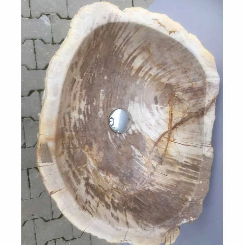 Pia de pedestal design em pedra natural Ley, feito à mão Viadurini