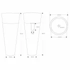 Lavatório de coluna de design moderno em mármore preto brilhante - Merlo Viadurini