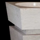 lavatório montado naturalmente Sire white stone, handmade Viadurini