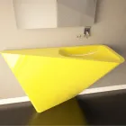 Lavatório moderno com pedestal feito à mão por Mullet Viadurini