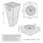 Lavatório Coluna Pedra da Pirâmide Natural Bege Nias Viadurini