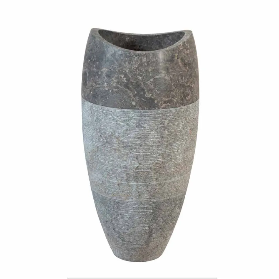 Lavatório Coluna Esférica Pedra Natural Fumaça Gili Viadurini