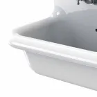 Lavatório duplo suspenso de cerâmica branco de parede Andy modern style Viadurini