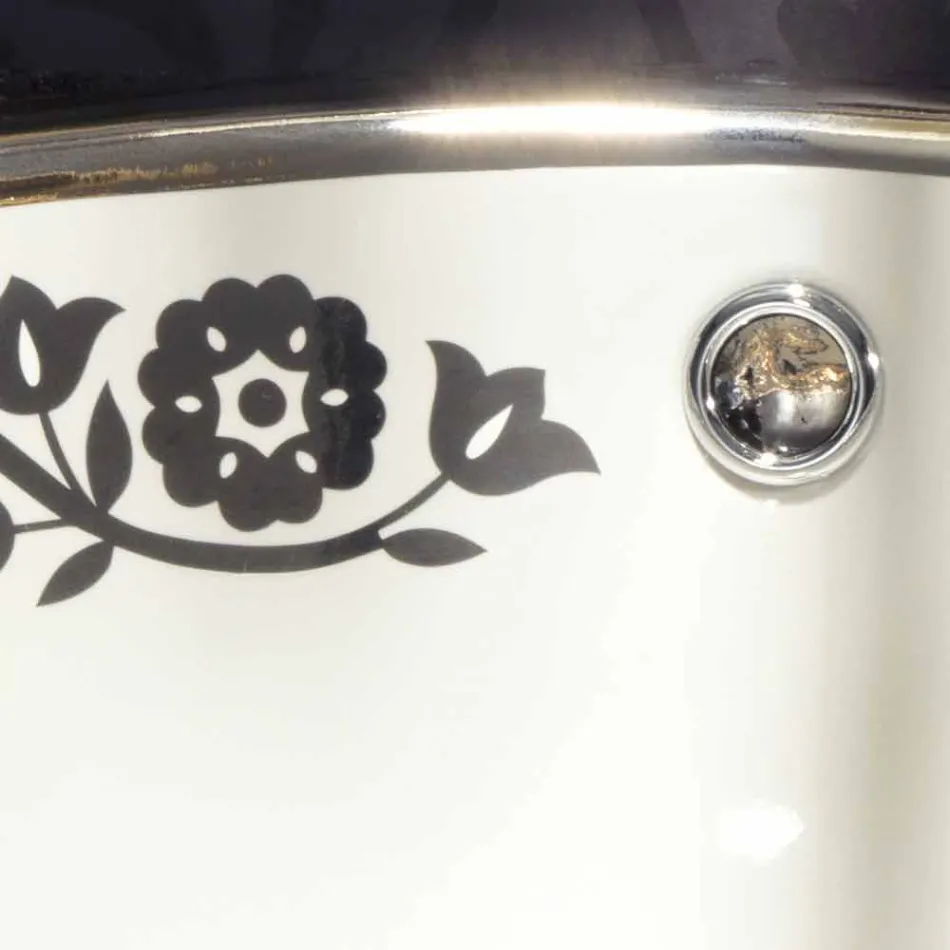 Pia embutida barroca embutida em argila de fogo feita na Itália, Otis Viadurini