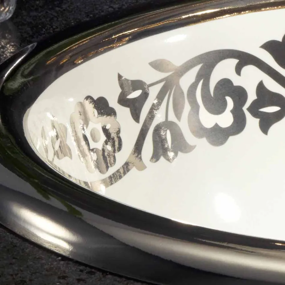 Pia embutida barroca embutida em argila de fogo feita na Itália, Otis Viadurini