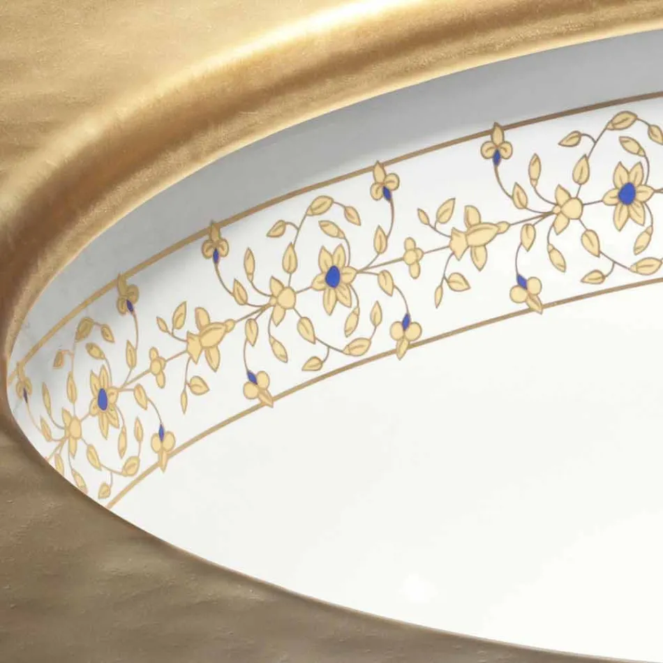 Design barroco pia embutida em argila de fogo feita na Itália, Egeu Viadurini