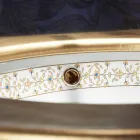 Design barroco pia embutida em argila de fogo feita na Itália, Egeu Viadurini