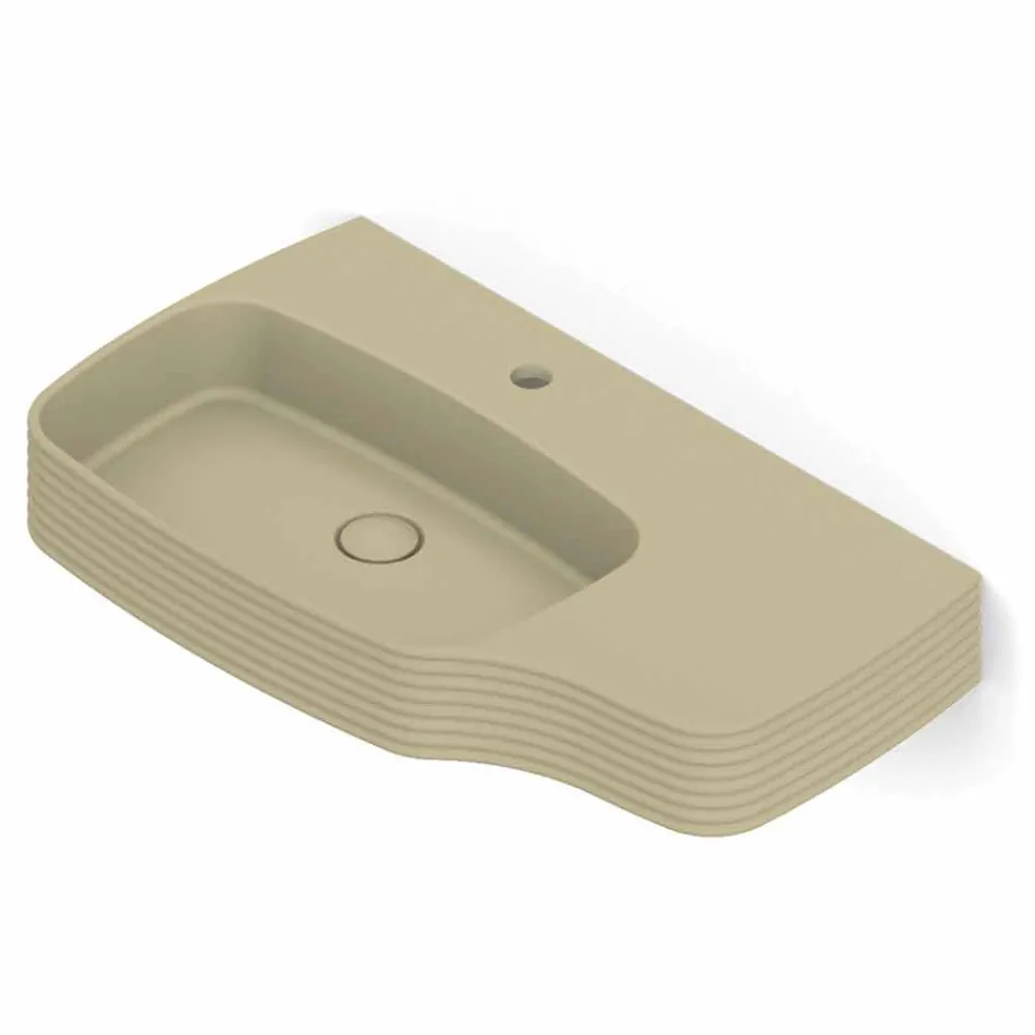 Lavatório de cerâmica moderno de parede feito na Itália, Hamlet Viadurini