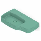 Lavatório de cerâmica moderno de parede feito na Itália, Hamlet Viadurini