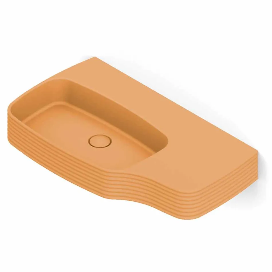 Lavatório de cerâmica moderno de parede feito na Itália, Hamlet Viadurini