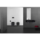 Lavatório de cerâmica moderno de parede feito na Itália, Hamlet Viadurini