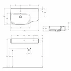 Lavatório de cerâmica moderno de parede feito na Itália, Hamlet Viadurini