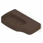 Lavatório de cerâmica moderno de parede feito na Itália, Hamlet Viadurini