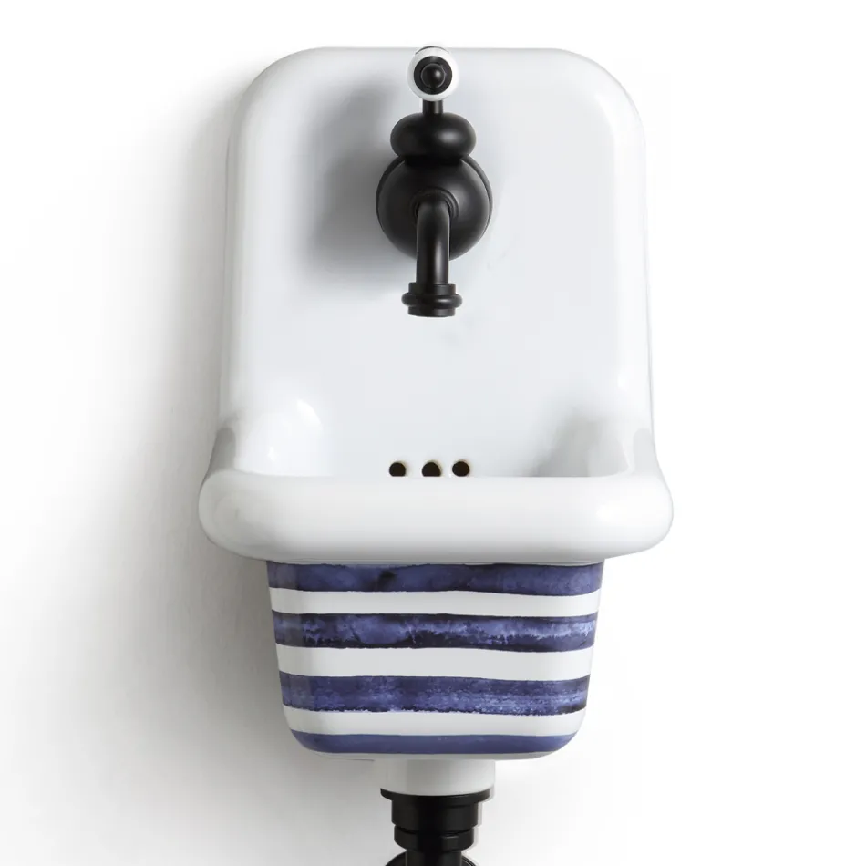 Lavatório com parede de cerâmica modelada com design moderno 26 cm - Jordânia Viadurini