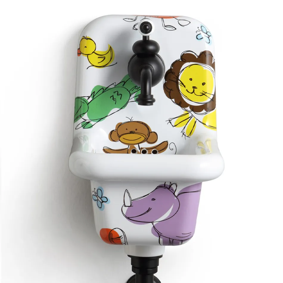 Lavatório com parede de cerâmica modelada com design moderno 26 cm - Jordânia Viadurini