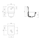 Lavatório com parede de cerâmica estampada estilo vintage de 26 cm - Jordan Viadurini